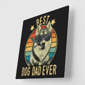Beste hondenvader ooit | Gift for siberian husky d Vierkante Klok (Hoek)