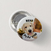 Beste hondenvader ooit grappige huisdier foto ronde button 3,2 cm (Voorkant /achterkant)