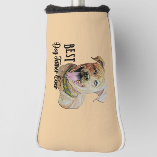 Beste hondenvader ooit Pit Bull Brindle  Golfheadcover (Draai 90)