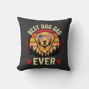 Beste hondenvader ooit Retro Golden Retriever Kussen