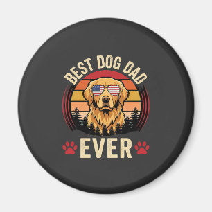 Beste hondenvader ooit Retro Golden Retriever Magneet