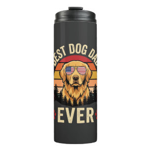 Beste hondenvader ooit Retro Golden Retriever Thermosbeker