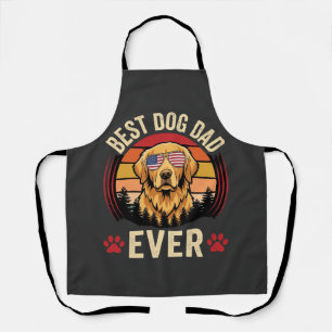Beste hondenvader ooit Retro Goud Retriever Schort