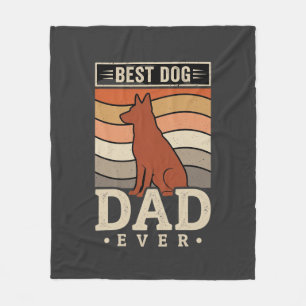 Beste hondenvader ooit Retro silhouet Fleece Deken