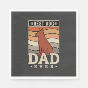 Beste hondenvader ooit Retro silhouet Servet
