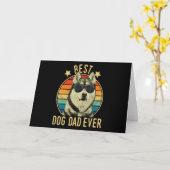 Beste hondenvader ooit Siberische Husky Fars Dag Kaart (Gele Bloem)