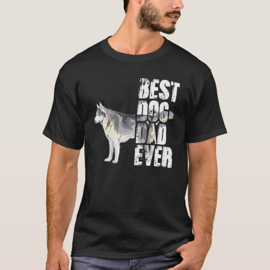 Beste hondenvader ooit Siberische Husky-hond T-shirt (Voorkant)
