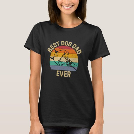 Beste hondenvader ooit verontrust t-shirt (Voorkant)