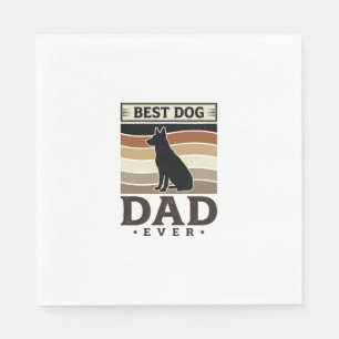 Beste hondenvader ooit vintage ontwerp voor honden servet
