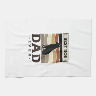 Beste hondenvader ooit vintage ontwerp voor honden theedoek