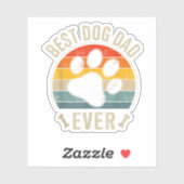 Beste hondenvader ooit  voor retro vaders dag sticker (Vel)