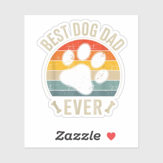 Beste hondenvader ooit  voor retro vaders dag sticker (Vel)