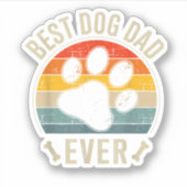 Beste hondenvader ooit  voor retro vaders dag sticker (Voorkant)