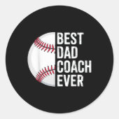 Beste honkbal vader coach ooit retro vader honkbal ronde sticker (Voorkant)