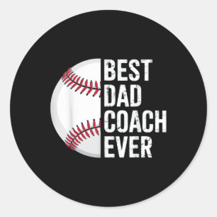 Beste honkbal vader coach ooit retro vader honkbal ronde sticker