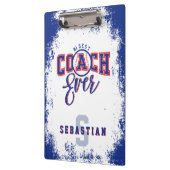 Beste honkbalcoach Persoonlijke naam & monogram Klembord (Links)
