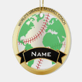 Beste Honkbalcoach Ter Wereld | Doe-het-zelf-tekst Keramisch Ornament (Links)