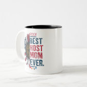 Beste Host Moeder Ooit, Host Familie gastheer mam Tweekleurige Koffiemok (Voorkant links)
