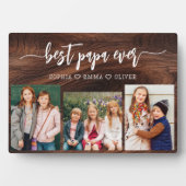 Beste Hout Papa Opa Kleinkinderen Foto Collage Fotoplaat (voorkant)