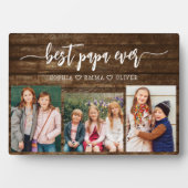 Beste Hout Papa Opa Kleinkinderen Foto Collage Fotoplaat (voorkant)