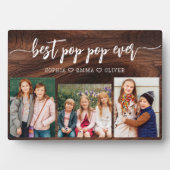 Beste Hout Pop Pop Opa Fotocollage Fotoplaat (voorkant)