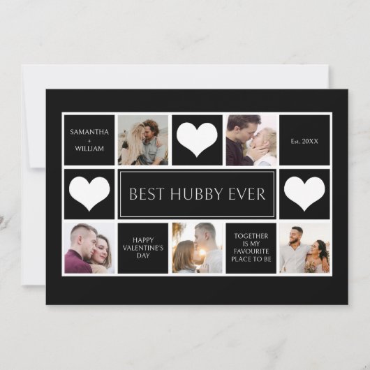 Beste Hubby ooit fotocollage minimalist Feestdagenkaart (Voorkant)