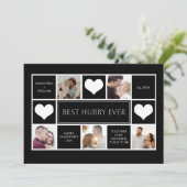 Beste Hubby ooit fotocollage minimalist Feestdagenkaart (Staand voorkant)