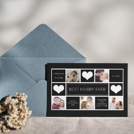 Beste Hubby ooit fotocollage minimalist Feestdagenkaart