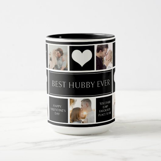Beste Hubby ooit fotocollage minimalist Mok (Midden)