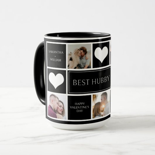 Beste Hubby ooit fotocollage minimalist Mok (Voorkant links)