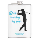 Beste Hubby van Par Golfer Silhouette Golfing Heupfles (Voorkant)