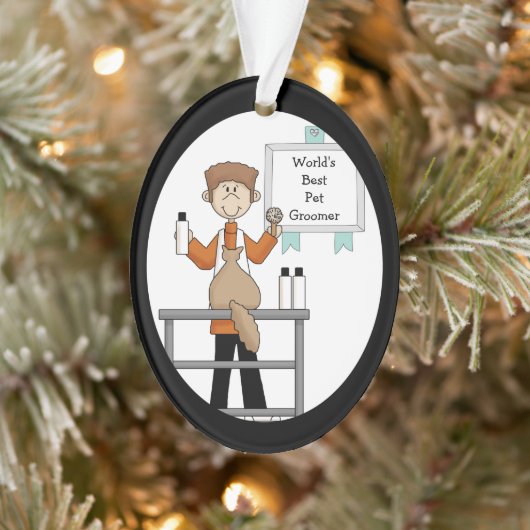 Beste huisdier Groomer Kitty Cat Acryl Ornament (Boom)