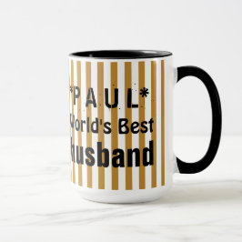 Beste HUSBAND Gold White Stripes ter wereld C07 Mok