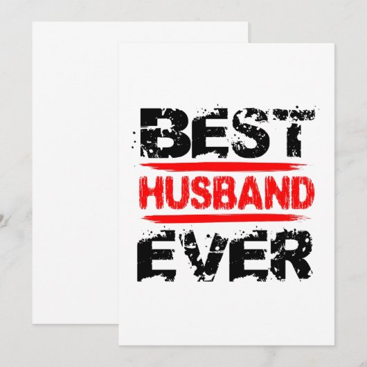 Beste HUSBAND ooit Grunge Style Red en zwarte Z807 (Voorkant / Achterkant)