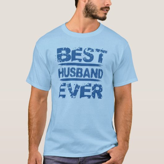 BESTE HUSBAND OOIT Grunge Text H02A BLUE T-shirt (Voorkant)