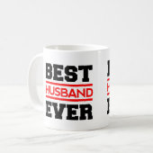 Beste HUSBAND ooit zwart en Red Modern A04 Koffiemok (Voorkant links)