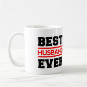 Beste HUSBAND ooit zwart en Red Modern A04 Koffiemok (Links)