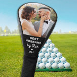 Beste HUSBAND op Par Birthday - Aangepaste foto Golfheadcover<br><div class="desc">Beste man met vader ...  Pas deze golfkophoezen aan met je favoriete foto- en monogram-initialen. Geweldig geschenk voor alle golfmannen en golfliefhebbers! COPYRIGHT © 2020 Judy Burrows,  Black Dog Art - Alle rechten voorbehouden. Best HUSBAND by Par Birthday Custom Foto Golf Head Hoesje</div>