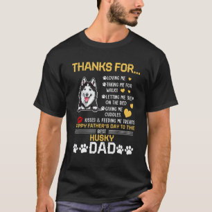 Beste Husky Hond Papa Gelukkige Vaderdag T-shirt