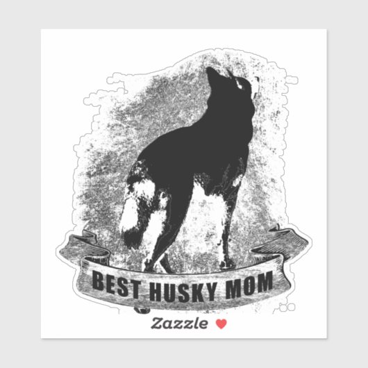 BESTE HUSKY MOM Banner Sticker (Vel)