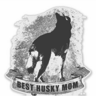 BESTE HUSKY MOM Banner Sticker