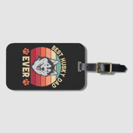 Beste husky vader ooit Ultimate Love Bond hond pap Bagagelabel