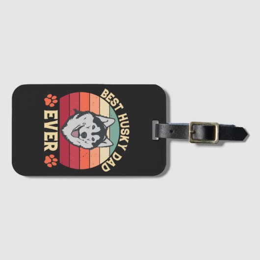 Beste husky vader ooit Ultimate Love Bond hond pap Bagagelabel (Voorkant (horizontaal))