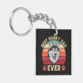 Beste husky vader ooit Ultimate Love Bond hond pap Sleutelhanger (Voorkant Links)