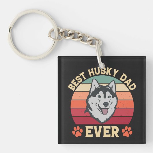 Beste husky vader ooit Ultimate Love Bond hond pap Sleutelhanger (Voorkant)