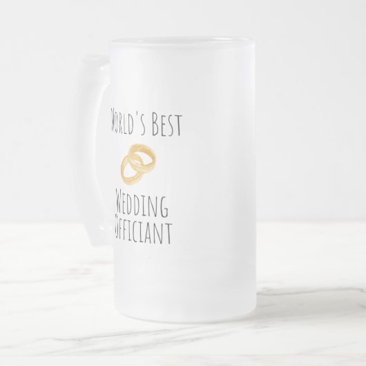 Beste huwelijksfunctionaris ter wereld - Dank je c Matglas Bierpul (Voorkant links)