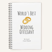 Beste huwelijksfunctionaris ter wereld - Spiral No Notitieboek (Voorkant)