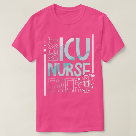 Beste Icu-verpleegkundige ooit ICE-ziekenhuisverpl T-shirt (Design voorkant)