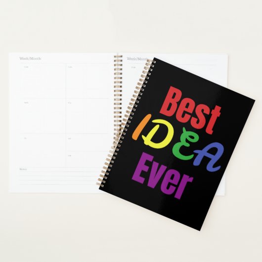 Beste idee ooit Planner in het zwart. Notitieboek (Display)