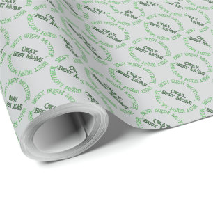 Beste Ierse moeder grijs matte inpakpapier